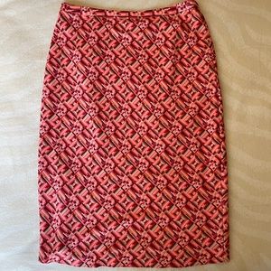 TOCCIN Geo Tile Bias Skirt, Red, Size 10